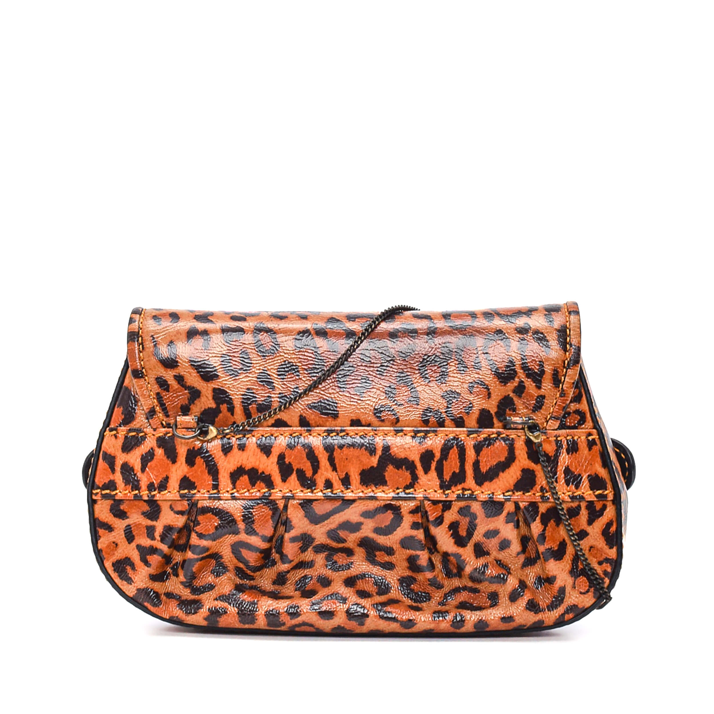 Fendi - FF Logo Leopard Mikro Baguette Bag